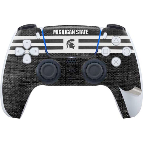 Michigan State University Black and White Stripes PS5 Pro Disk Bundle  Skin